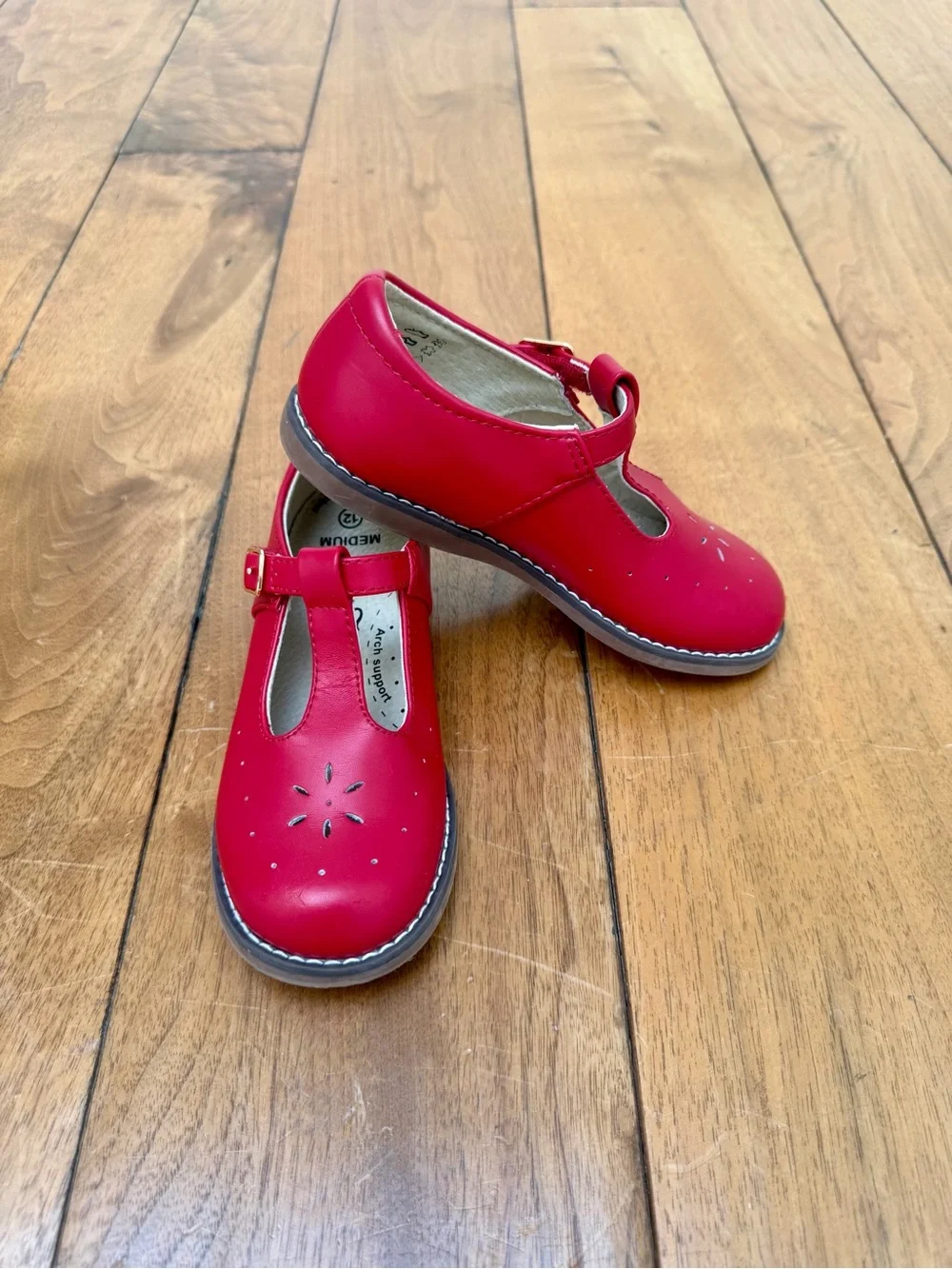 Footmates Sherry Red Leather Mary Jane Shoes Girls Size 12 Medium